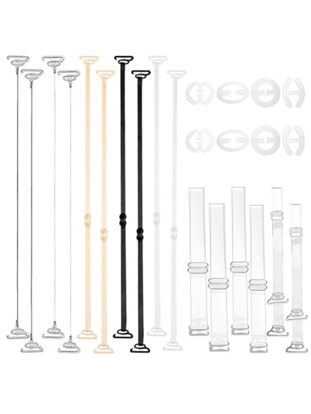 24Pcs Clear Bra Straps Invisible Bra Straps Replacement Elastic Dance